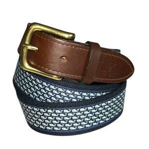 Vineyard Vines Classic Whale Canvas Club Belt in Blue Blazer Size 54